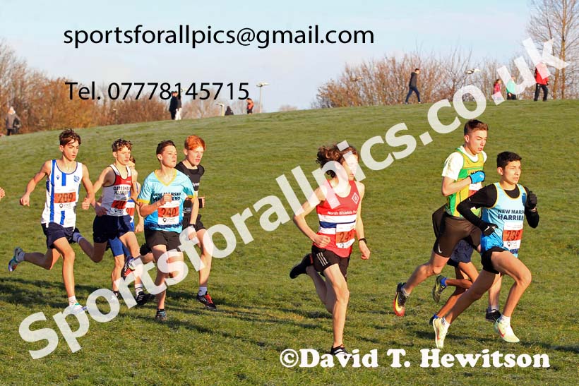 Boys under-15s, 2022 North Eastern Cross Country Champs., Temple Park, South Shields.  Photo: David T. Hewitson/Sports for All Pics